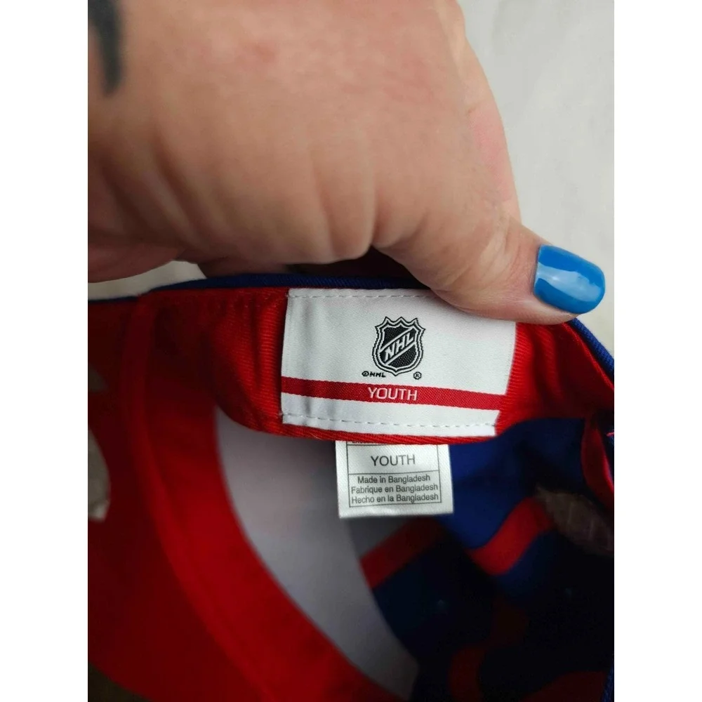 NHL New York Rangers Youth Adjustable Hat Cap Blue Red Logo Hockey Gear NWT
